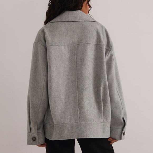 NWT Favorite Daughter THE NICO BOMBER Size XXL in Grey Wool Blend - Picture 3 of 13